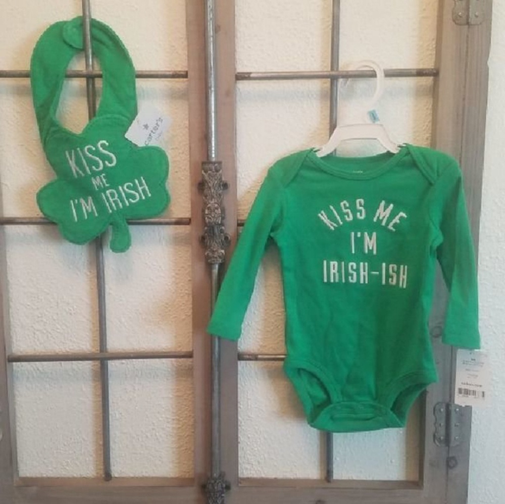 St. Patrick's day onesie and bib